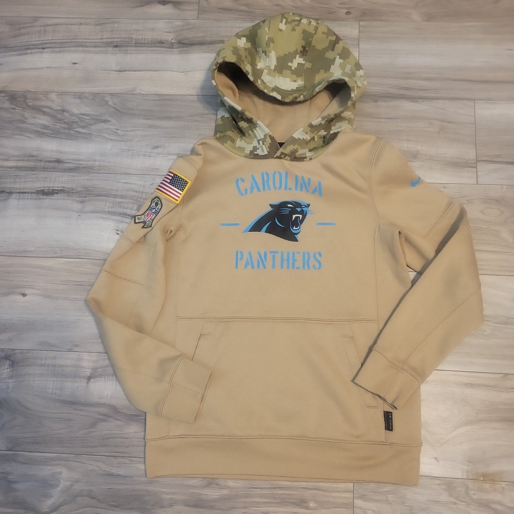 Nike Carolina Panthers Salute To Service Hoodie Jacket Medium Dri-Fit NFL